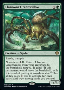 画像1: 【英語】ラノワールの緑後家蜘蛛/Llanowar Greenwidow (1)